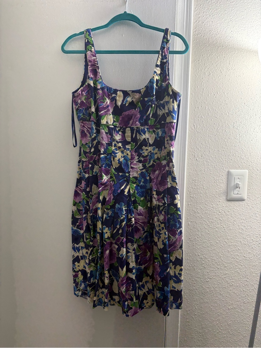 Ralph Lauren Purple and Blue Floral Midi Dress